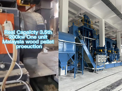 Kapasitas Nyata 3,5 T/H 200KW Satu Set Garis Pellet Kayu di Malaysia